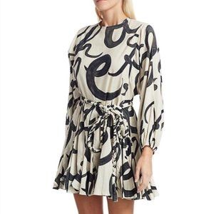 Rhode Ella Black and White Script Mini dress